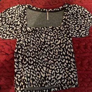 Free People cheetah blouse brand new without tags size xs